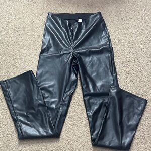 Womens Black Faux Leather Pants